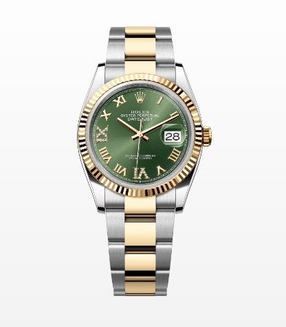 Rolex - Datejust Olive Dial Fluted Bezel - 126233